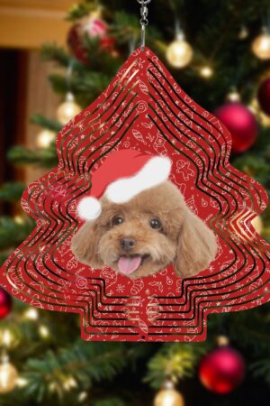 Christmas Tree Shape Hanging Wind Spinner for Garden Decor Yard Art