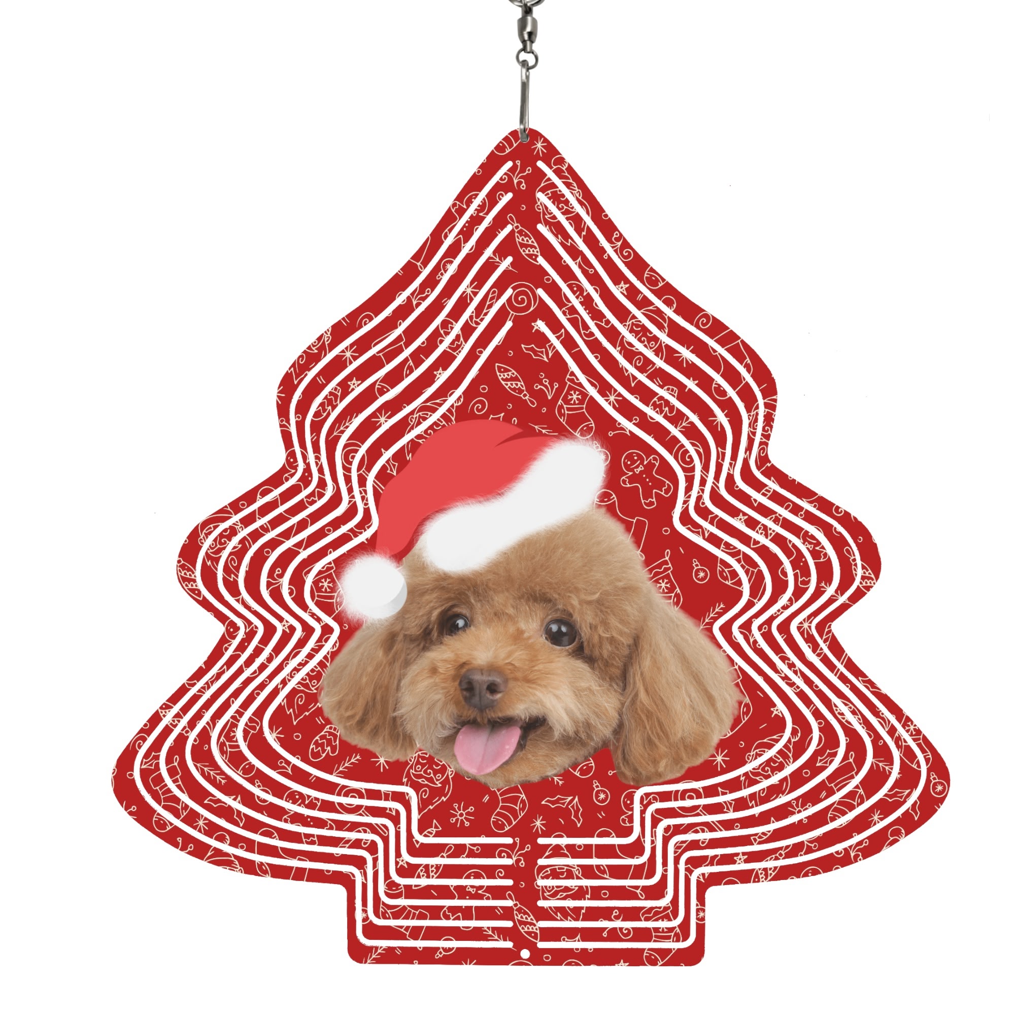 Christmas Tree Shape Hanging Wind Spinner for Garden Decor Yard Art - Image 7