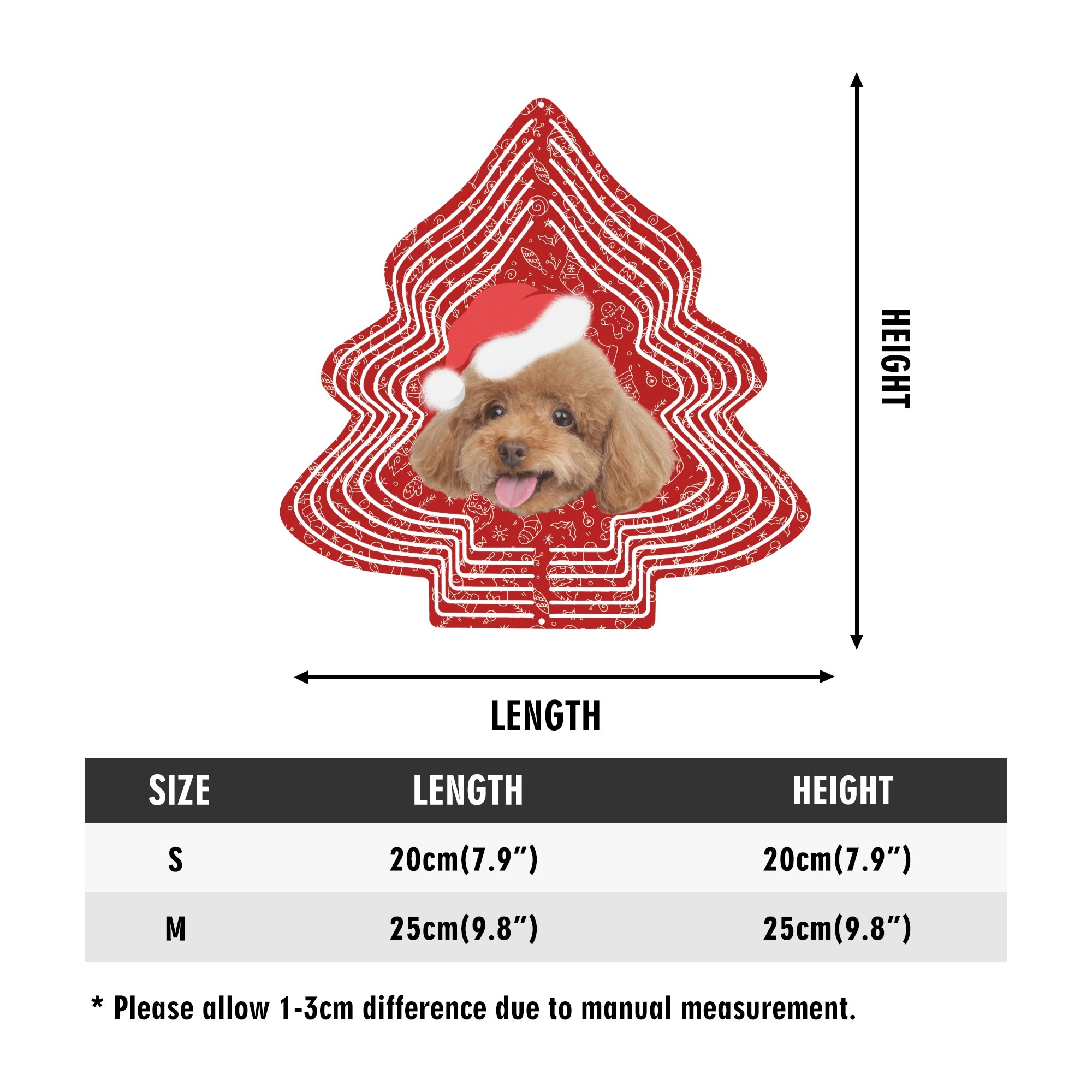 Christmas Tree Shape Hanging Wind Spinner for Garden Decor Yard Art - Image 8