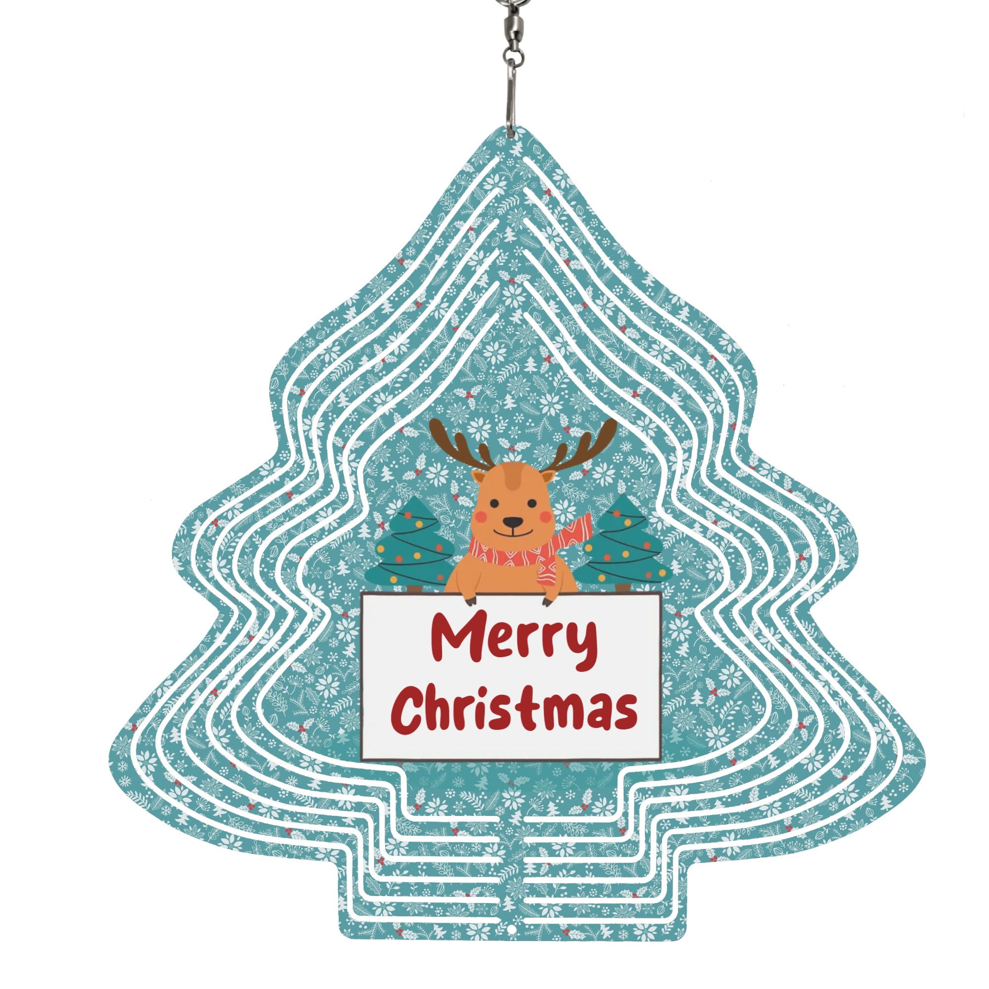 Christmas Tree Shape Hanging Wind Spinner for Garden Decor Yard Art - Image 7