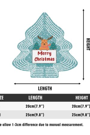 Christmas Tree Shape Hanging Wind Spinner for Garden Decor Yard Art