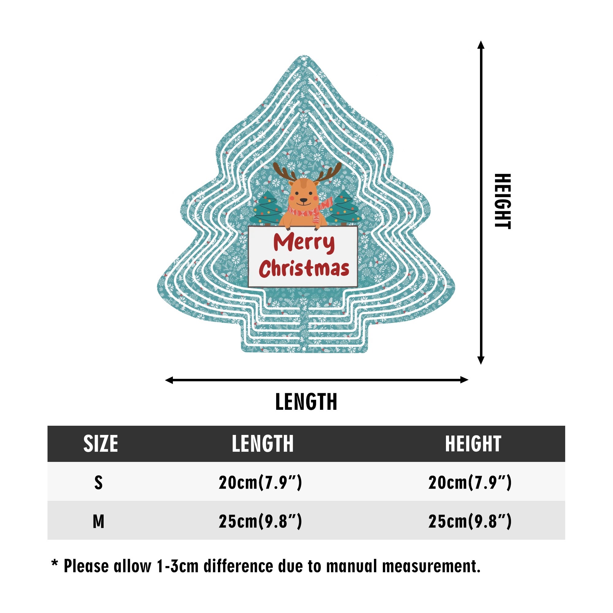 Christmas Tree Shape Hanging Wind Spinner for Garden Decor Yard Art - Image 8