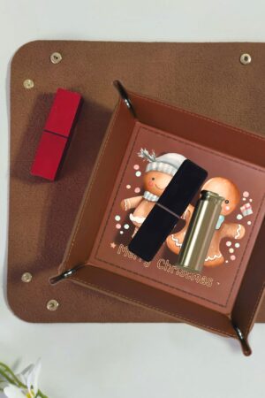 Custom Designs for PU Leather Valet Tray with Jewelry Key Coin Glasses Tray