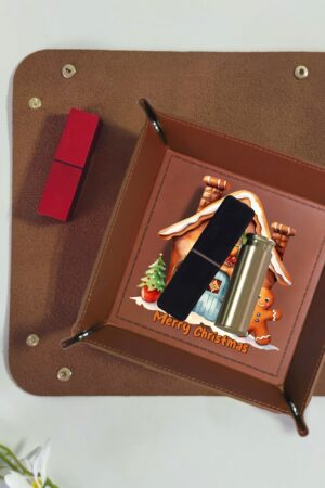 Custom Designs for PU Leather Valet Tray with Jewelry Key Coin Glasses Tray