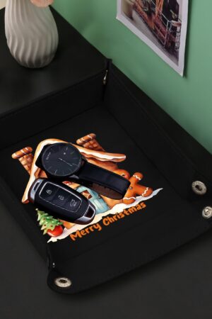 Custom Designs for PU Leather Valet Tray with Jewelry Key Coin Glasses Tray