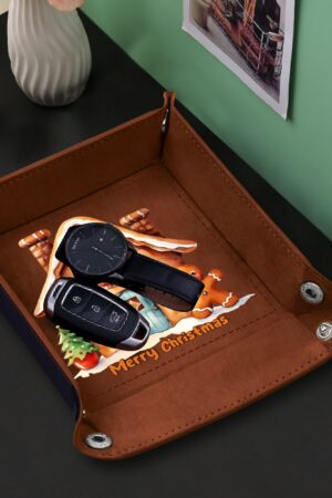 Custom Designs for PU Leather Valet Tray with Jewelry Key Coin Glasses Tray