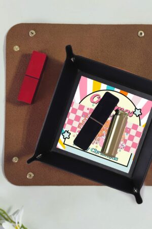 Custom Designs for PU Leather Valet Tray with Jewelry Key Coin Glasses Tray