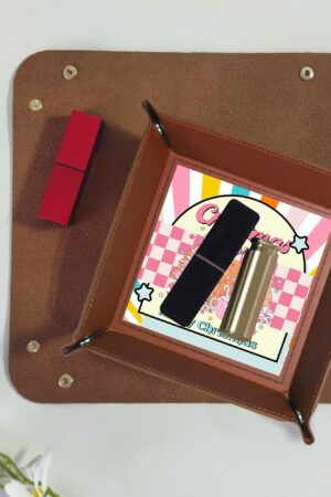 Custom Designs for PU Leather Valet Tray with Jewelry Key Coin Glasses Tray