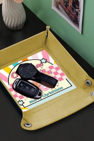 Custom Designs for PU Leather Valet Tray with Jewelry Key Coin Glasses Tray