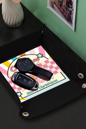 Custom Designs for PU Leather Valet Tray with Jewelry Key Coin Glasses Tray