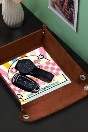 Custom Designs for PU Leather Valet Tray with Jewelry Key Coin Glasses Tray