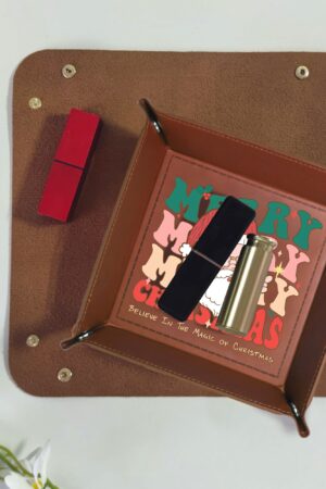 Custom Designs for PU Leather Valet Tray with Jewelry Key Coin Glasses Tray