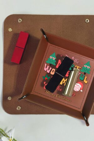 Custom Designs for PU Leather Valet Tray with Jewelry Key Coin Glasses Tray