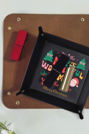 Custom Designs for PU Leather Valet Tray with Jewelry Key Coin Glasses Tray