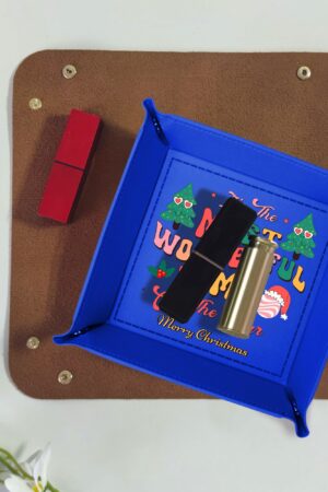 Custom Designs for PU Leather Valet Tray with Jewelry Key Coin Glasses Tray