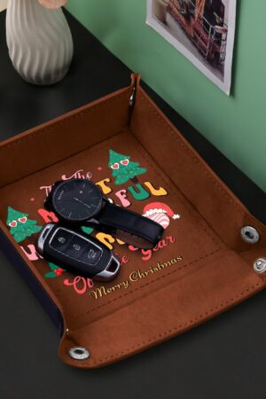 Custom Designs for PU Leather Valet Tray with Jewelry Key Coin Glasses Tray