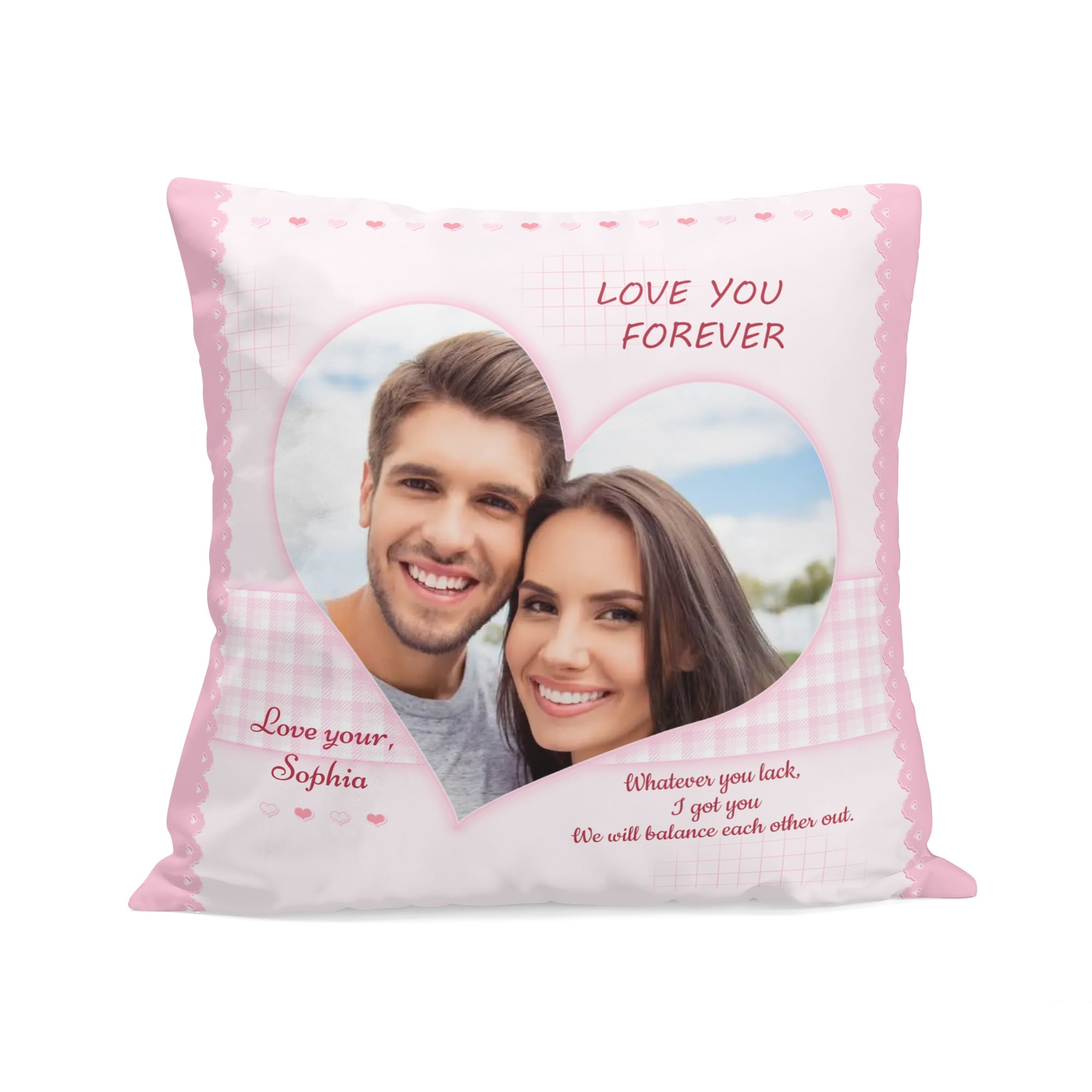 Personalized Peach Velvet Pillow Case Square Cushion Cover - Image 2