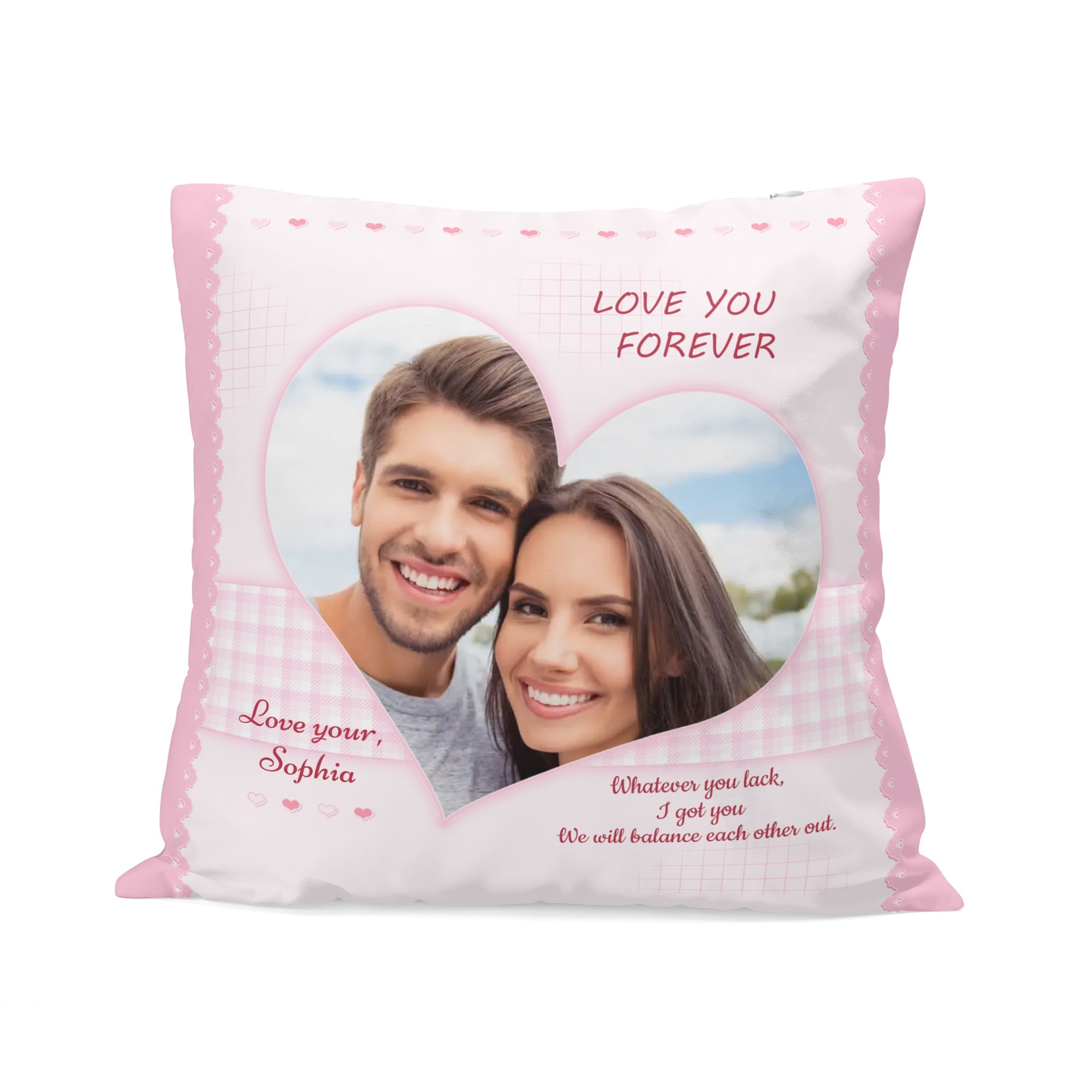 Personalized Peach Velvet Pillow Case Square Cushion Cover - Image 3