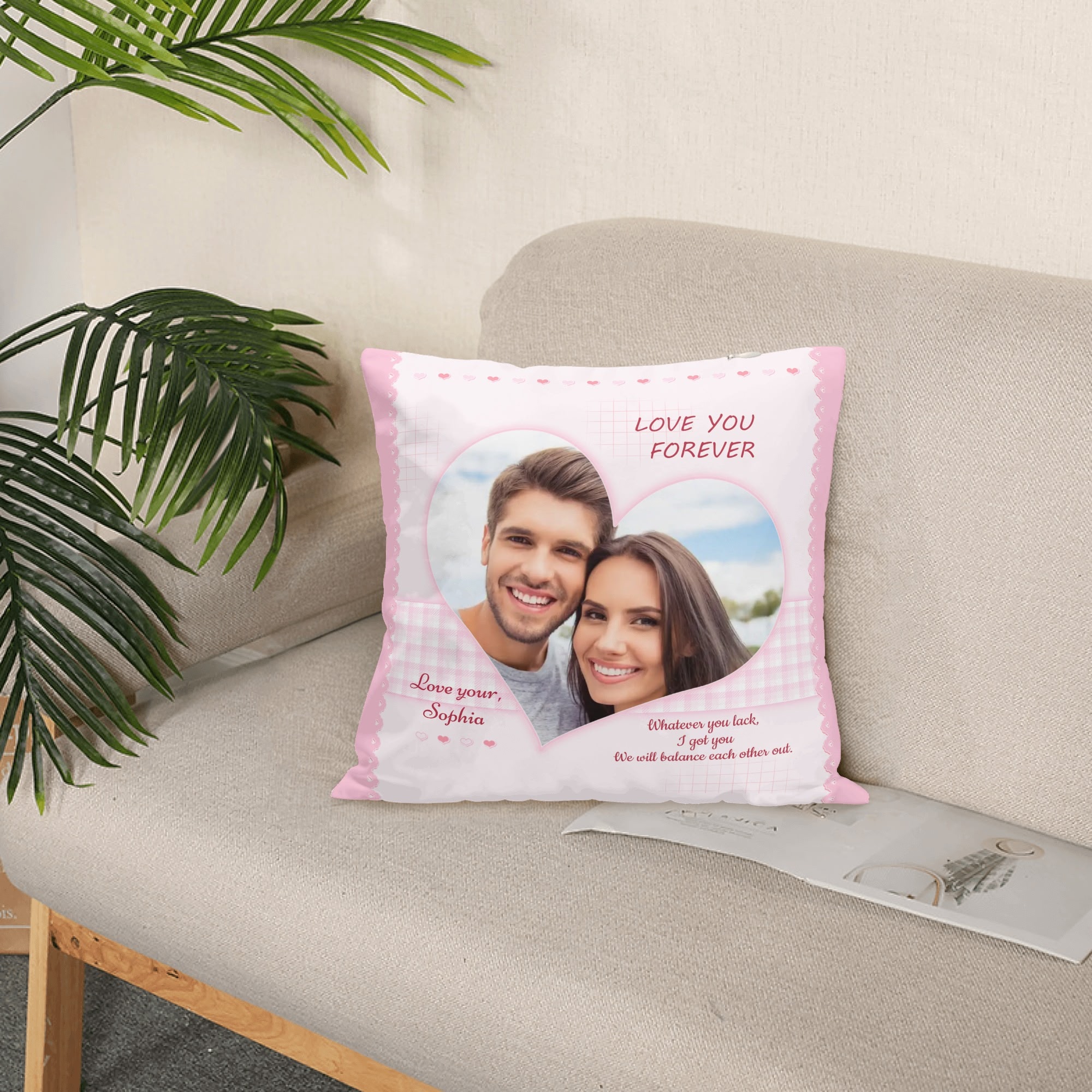 Personalized Peach Velvet Pillow Case Square Cushion Cover - Image 5