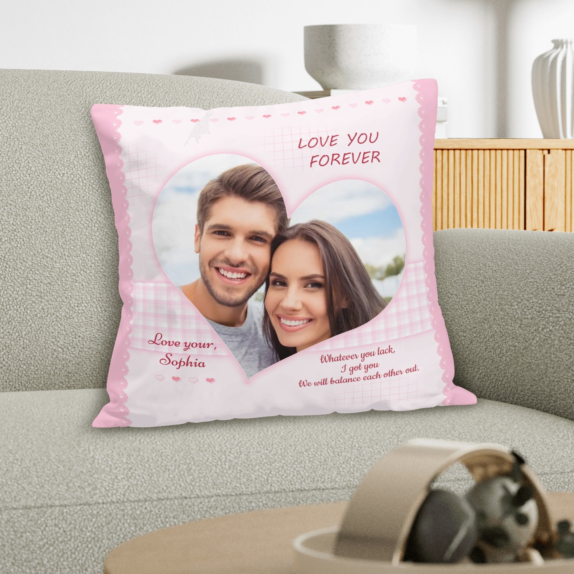 Personalized Peach Velvet Pillow Case Square Cushion Cover - Image 6