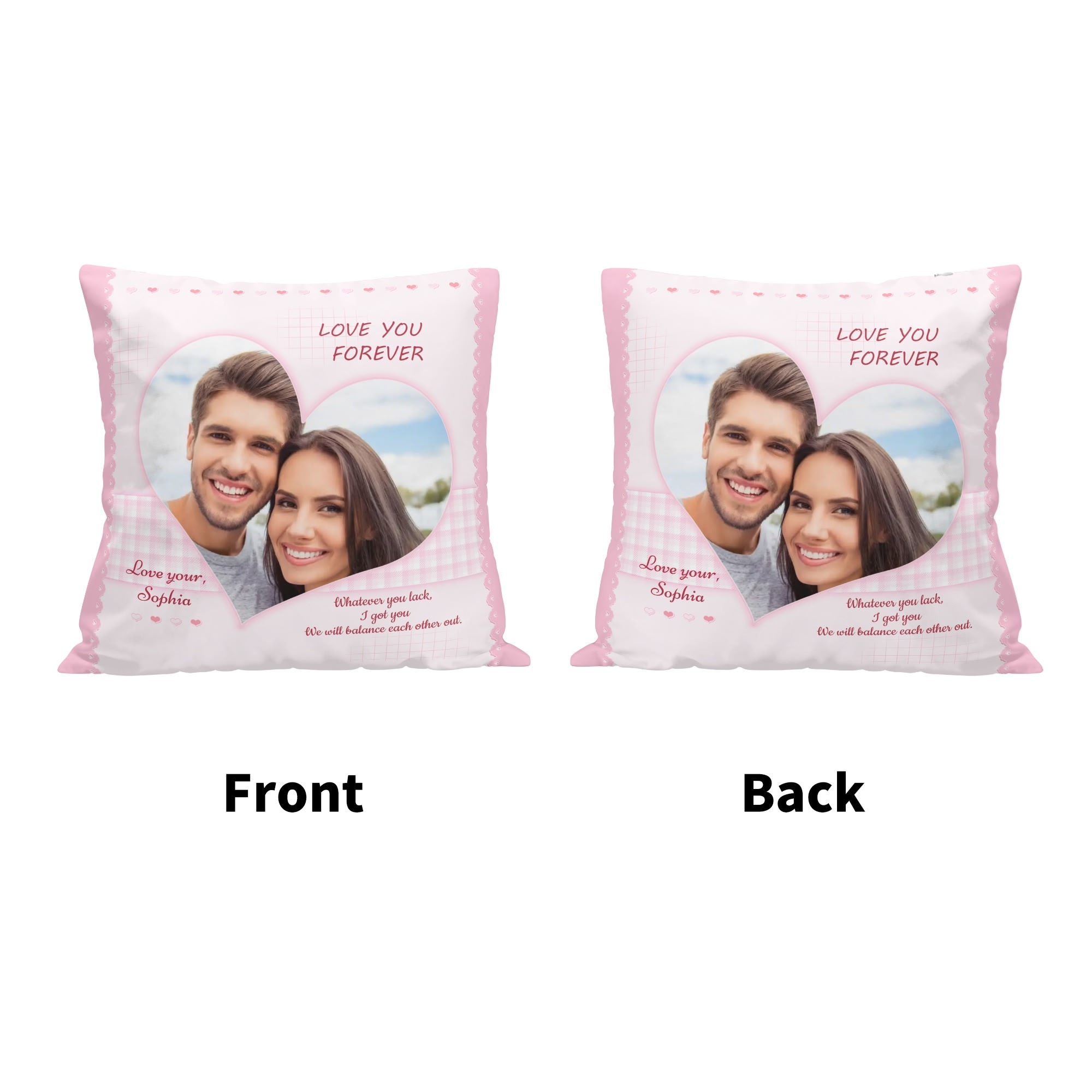 Personalized Peach Velvet Pillow Case Square Cushion Cover - Image 7