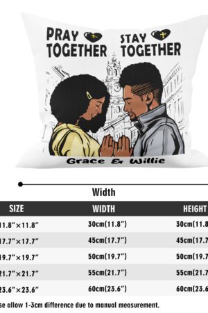 Personalized Pillow Case Cushion Cover 5 Square Sizes