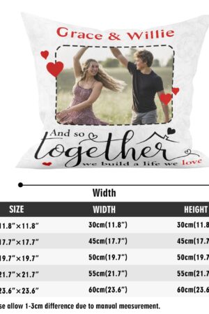 Personalized Pillow Case Cushion Cover 5 Square Sizes