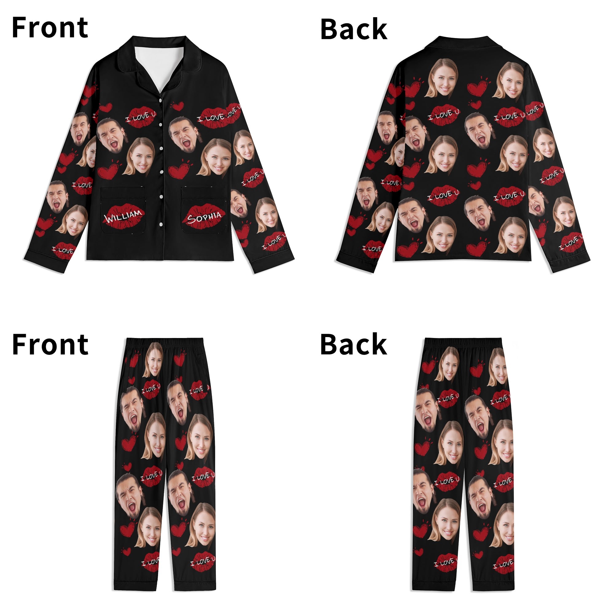 Unisex Long Sleeve Adult Nightwear Pajama Set - Image 11