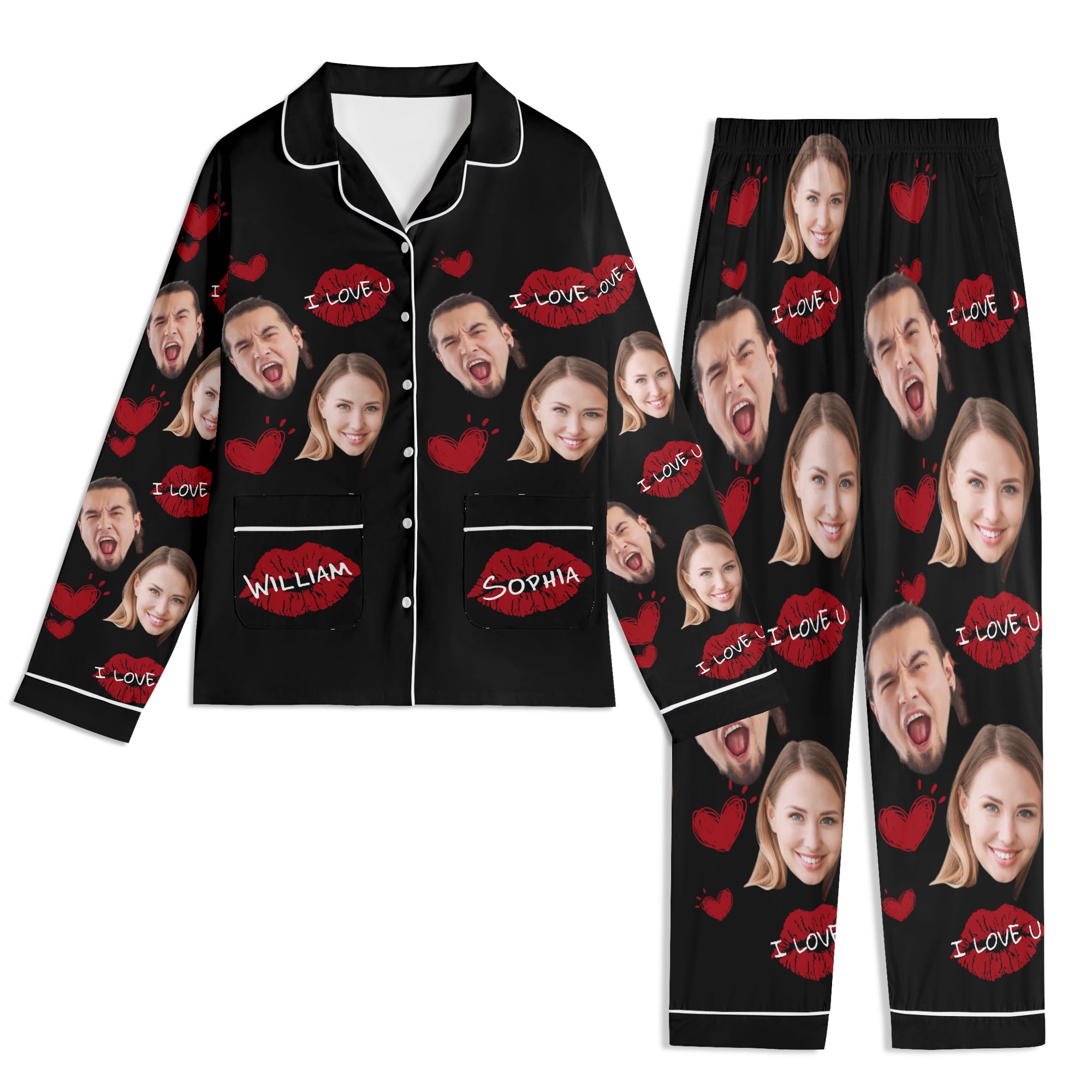 Unisex Long Sleeve Adult Nightwear Pajama Set - Image 14