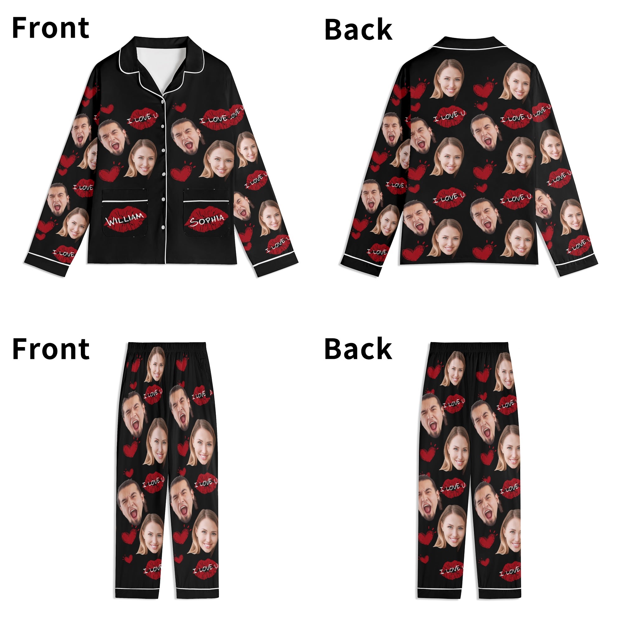 Unisex Long Sleeve Adult Nightwear Pajama Set - Image 23