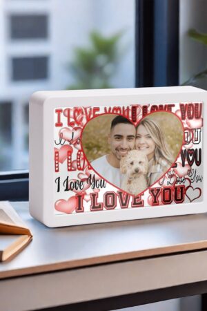 Rectangle LED Mirror Light - Personalized Photo Love Yourself Love Family