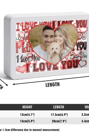 Rectangle LED Mirror Light - Personalized Photo Love Yourself Love Family