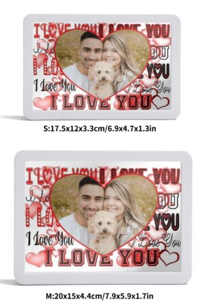 Rectangle LED Mirror Light - Personalized Photo Love Yourself Love Family