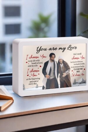 Rectangle LED Mirror Light - Personalized Photo Love Yourself Love Family