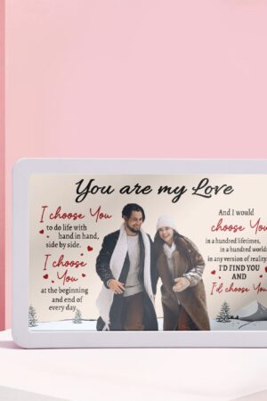 Rectangle LED Mirror Light - Personalized Photo Love Yourself Love Family