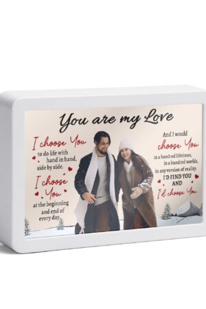 Rectangle LED Mirror Light - Personalized Photo Love Yourself Love Family