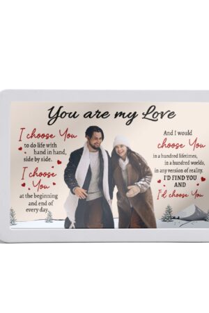 Rectangle LED Mirror Light - Personalized Photo Love Yourself Love Family