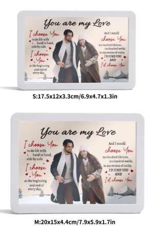 Rectangle LED Mirror Light - Personalized Photo Love Yourself Love Family