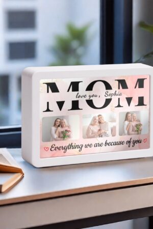 Rectangle LED Mirror Light - Personalized Photo Love Yourself Love Family
