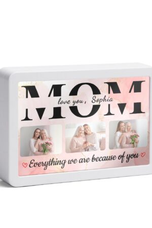 Rectangle LED Mirror Light - Personalized Photo Love Yourself Love Family