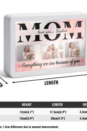 Rectangle LED Mirror Light - Personalized Photo Love Yourself Love Family