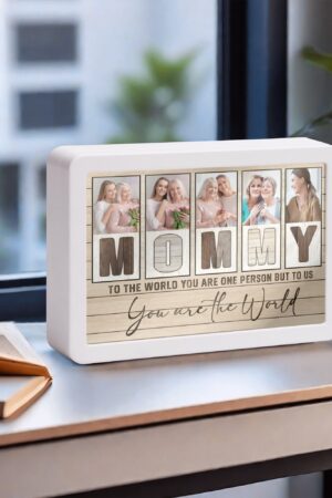 Rectangle LED Mirror Light - Personalized Photo Love Yourself Love Family