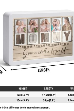 Rectangle LED Mirror Light - Personalized Photo Love Yourself Love Family