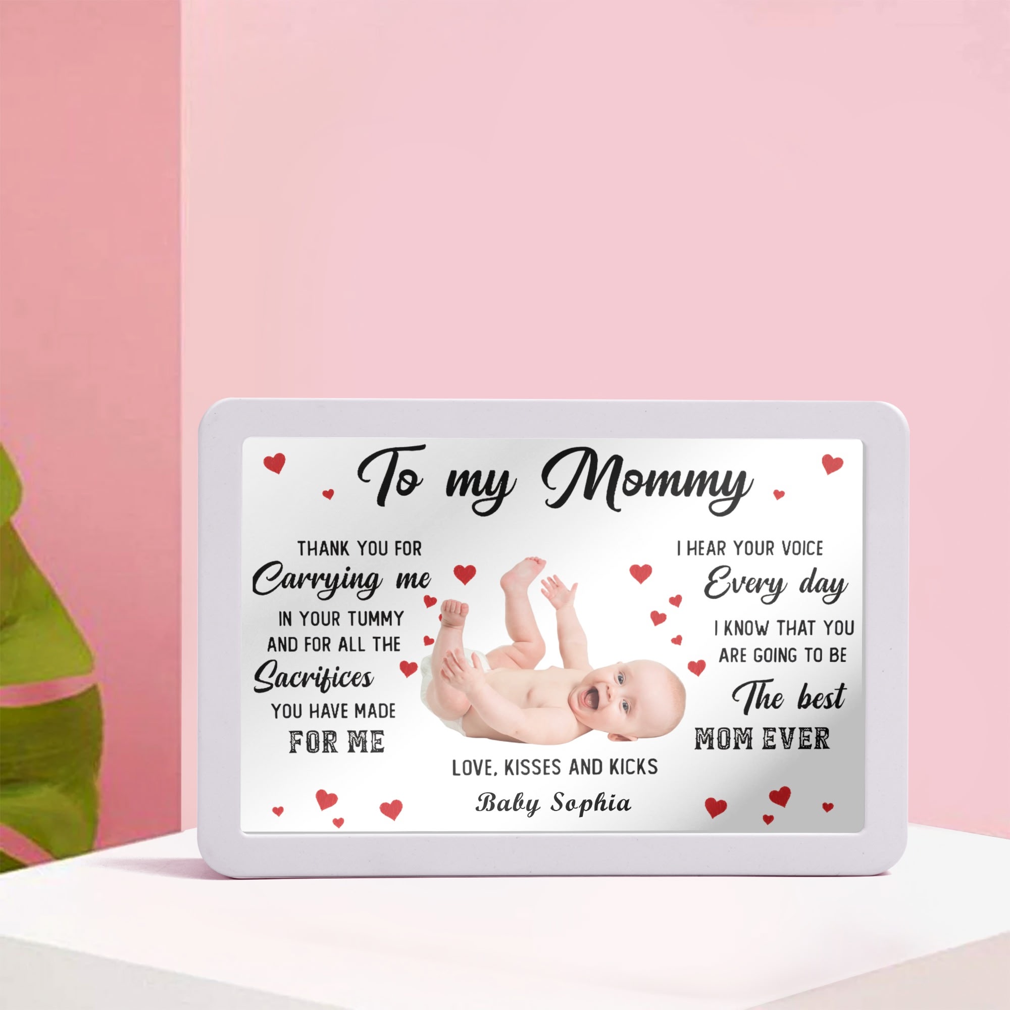 Rectangle LED Mirror Light - Personalized Photo Love Yourself Love Family - Image 3