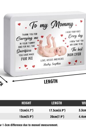 Rectangle LED Mirror Light - Personalized Photo Love Yourself Love Family