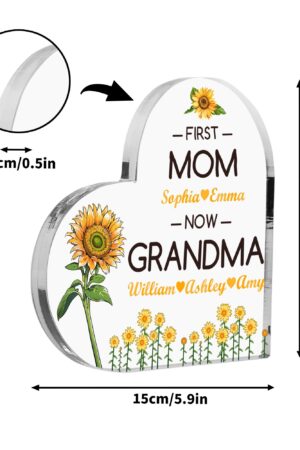 Heart Shaped Christmas Acrylic Keepsake Ornament Personalized Gift