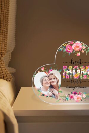 Heart Shaped Christmas Acrylic Keepsake Ornament Personalized Gift