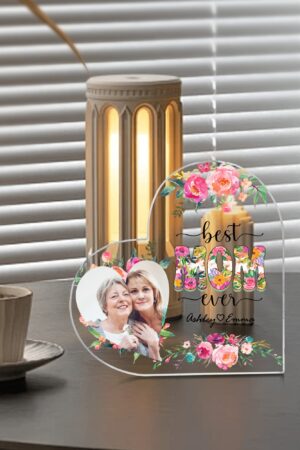 Heart Shaped Christmas Acrylic Keepsake Ornament Personalized Gift