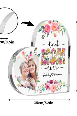 Heart Shaped Christmas Acrylic Keepsake Ornament Personalized Gift