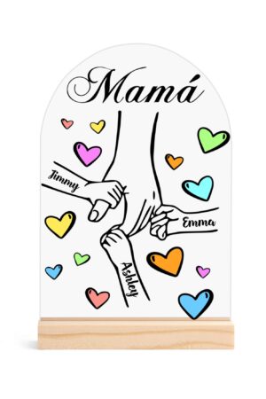 Personalised Lightweight Arch Acrylic Table Sign with Wood Stand